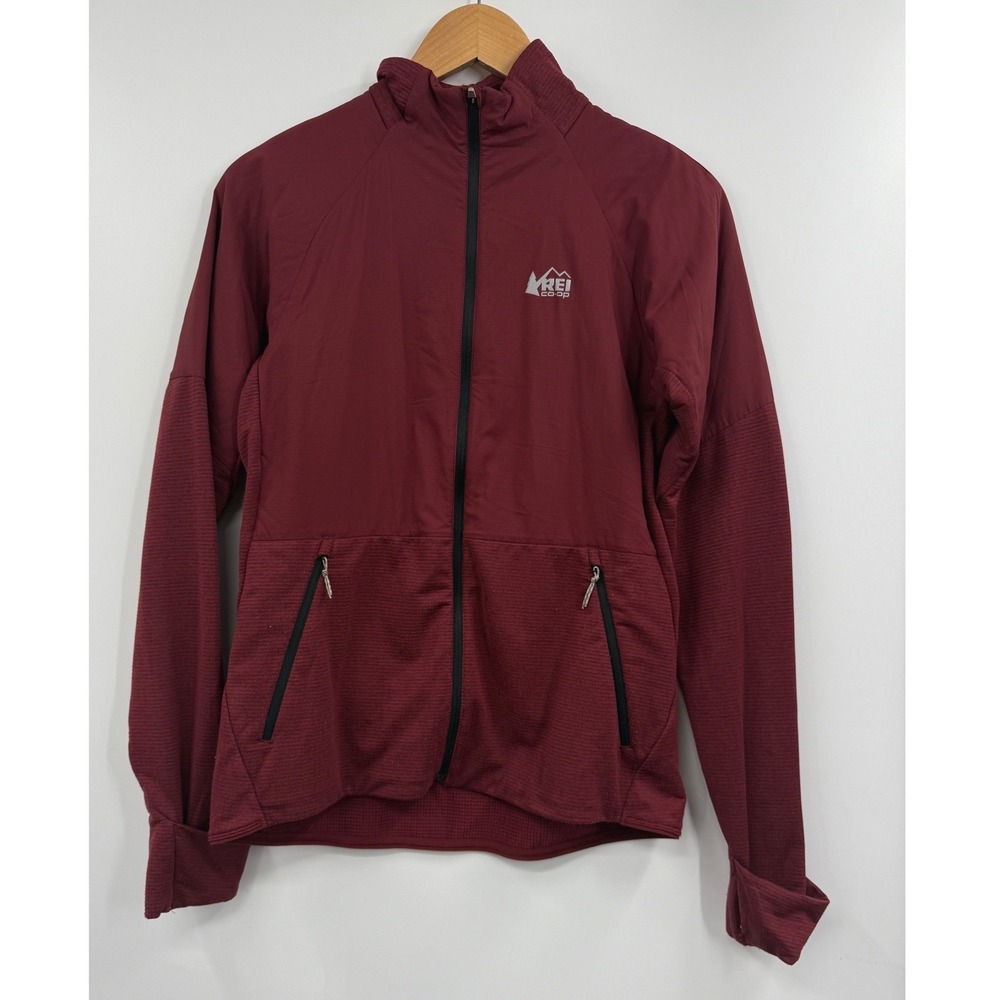 REI Coop Womens Small Burgundy Fleece Lined‎ Full Zip Jacket Outdoor Activewear